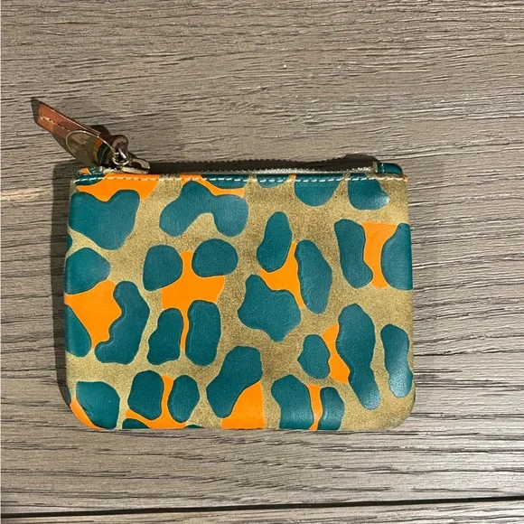 Clare V Multicolor Abstract Animal Print Zip Wallet - Picture 1 of 4